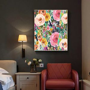 Pittura a olio digitale fatta a mano decorazione della casa dipingere con i numeri arte rosa disegno su tela regalo immagini fai da te kit di fiori 210310