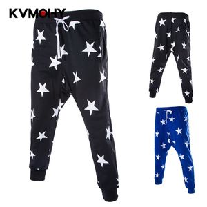 Calças de travessão de travessões Harem Pants Patchwork Hip Hop Star Impresso Bloco Calças Casuais Calças Macho Streetwear X0723