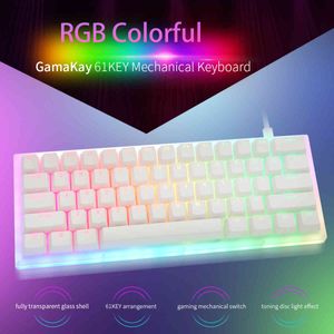 Womanier 61 ключевой набор на заказ Mechanical Keyboard набор 60% 61 PCB Case Sprappable Опорные эффекты освещения с индикатором RGB
