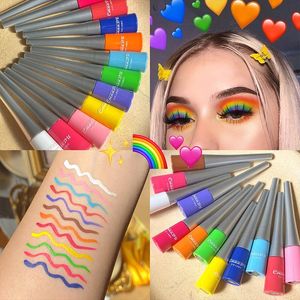 Neon Neon Eyeliner Eyeliner Sombra Líquido Composição Matte Impermeável Fast-Seco Compõem O Liner Ouro Branco Azul Verde Amarelo Olhos Amarelos Cosméticos