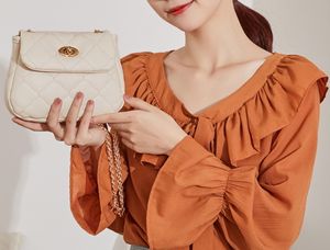 New Arrivals Women's PU Leather Shoulder Bag Cute Little Mini Bag Pure Color High Quality Fashion Diamond Pattern Chain Bag