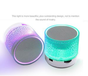 Ny Mini Portable Bluetooth -högtalarbil Audio A9 DAZZLING CRACK LED Wireless Speaker Subwoofer högtalare TF Card USB laddar UF129