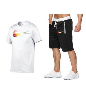 Męskie spodenki Designer Tshirts letnie garnitury sportowe na co dzień 100% bawełna dwuczęściowy zestaw dresów drukuj dresy odzież treningowa S-2XL