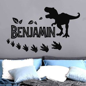 Wholesale t decor for sale - Group buy Dinosaur Wall Decals Boy Personalized Name Vinyl Wall Sticker Custom Name T Rex Dino for Nursery Kids Bedroom Decor Mural C536