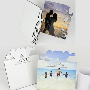 Blank Sublimation Frames MDF Wooden Thermal Transfer Phase Plate Love Heart-shape DIY Valentine's Day Gift Dropshipping Wholesale
