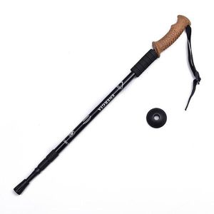 Na zewnątrz Trumpet Cork Trekking Polacy Ultra Light Regulowany Teleskopowy Alpenstock Multi Funkcja Prosto Rękojeść Wędrówka Walking Stick