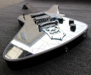 Wash Crack Mirror Top E-Gitarren-Saitenhalter in Sternform, Abalone White Pearl Block Inlay