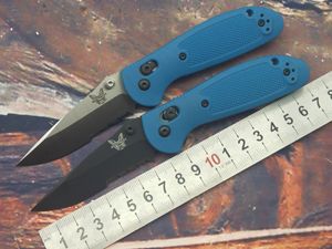 Very S BLU Blade Serrated Knife Mrip Hawkbill Folding CM Blue Smooth Nylon Handle Edge Opening Sharp Closing BENCHMADE And Steel Ftip