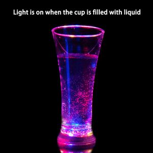 500ml copo brilhante led cubos de gelo piscando lentamente copo que muda de cor criativo automático acende led para suprimentos de festa de clube de bar