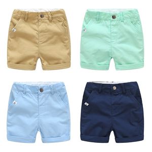 Summer European 2 3 4 5 6 7 8 9 10 Years Teenager Cotton Sports Drawstring Handsome Pocket Solid Color Kids Baby Boy Shorts 210701