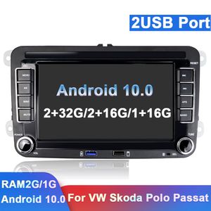 2 DINカーラジオAndroid 10.0マルチメディアプレーヤーGPSナビゲーション2 DINステレオ用Volkswagen VW Skoda Seat Passat Autoradio