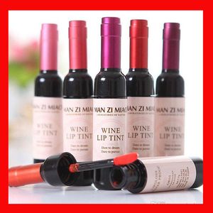 Wholesale tattooed lipstick resale online - 6 Colors Red Wine Bottle Lipstick Tattoo Stained Matte Lipstick Lip Gloss Easy to Wear Waterproof Non stick Tint Liquid