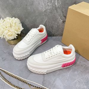 Wholesale thick sole canvas shoes resale online - High Quality Fashion Tires Casual Shoes Designer Personality Thick Soles Anti Skid Women Canvas Shoe Wearproof Sneakers Luxury Trainers Lace up Comfortable Simple