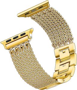 Luxury Chains Metal Rem för Apple Watch 38mm 40mm 42mm 44mm Mode Armband Kvinna Armband Iwatch Serie SE 6 5 4 3 Klockband Smart Tillbehör