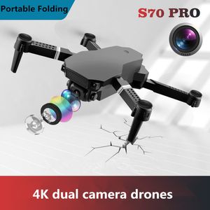 S70 Pro Folding Drones UAV Aerial High Definition 4K Dual Camera Fyra Axis Fjärrkontroll Flygplan Mini E58