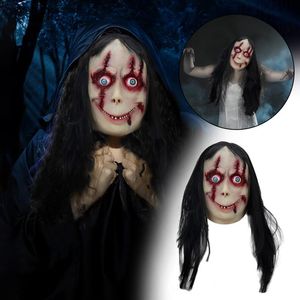 Annan Event Party Supplies 2021 Creepy Halloween Wig Mask Skräck Witch Cosplay Props Face Tillbehör Prom