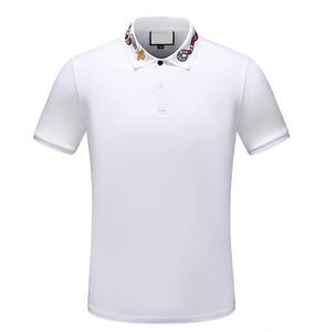 新しい夏デザイナーストライプポロシャツTシャツスネークポロス蜂フローラル刺繍メンズハイストリートファッションホースポロTシャツPluzサイズ3xL