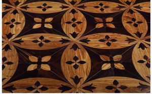 Mörk färg kosso parkett flooing trägolv kakel trä medaljong inlay rosewood marquetry hem möbler dekoration konstpaneler bakgrund tapeter mattor