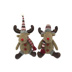 Julprydnad Plysch Sitting Deer Elk Decorations