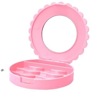 Acrylic Cute Bow False Eyelashes Eye Lashes Storage Box Makeup Cosmetic Mirror Case Organizer RRA12596