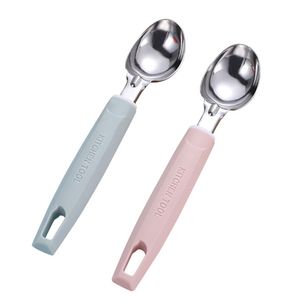 Rostfritt stål Ice Cream Scoop Tool Bekvämt anti-freze handtag Icecream sked staplar gelatos frusen yoghurt frukt vatten melon sundaes baller scoops hy0375