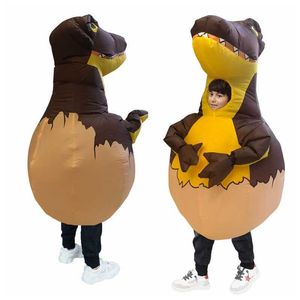 Dzieci T-Rex Dmuchane kostiumy Halloween Cosplay Costume Dinosaur Jaj Blow Up Disfraz Party Urodziny prezent dla dzieci Unisex Q0910
