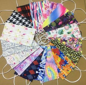 65 styles Adult mask fashion printing 10pcs pack Designer Face mask  Fashion 3 layer Non-Woven Protective Mask