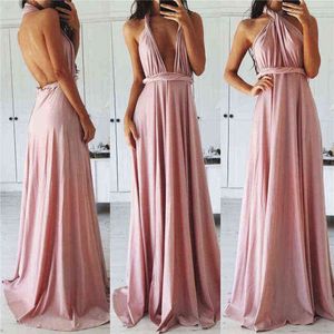 Sexy Women Multiway Wrap Convertible Boho Maxi Club Red Dress Bandage Long Dress Party Bridesmaids Infinity Robe Longue Femme Y220228