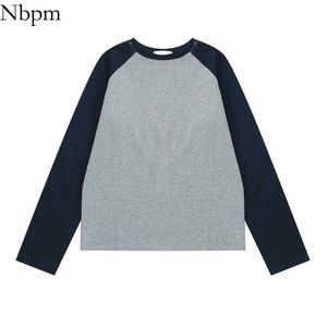 Nbpm Spring Summer Fashion Women's T-Shirts Long Sleeve Top Clothes For Teens Tees Female Basic Cotton Girls O-Neck 210529