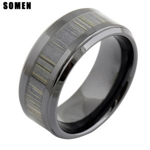 Anéis de casamento 9mm homens vintage zebra madeira anel de madeira anel de noivado masculino mens moda jóias baga ceramique anillos hombre