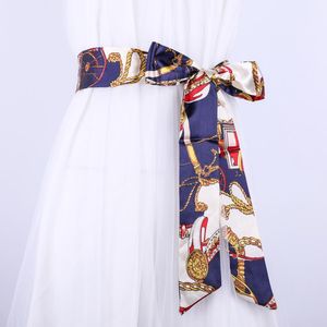 Ceintures Super longue mode écharpe ceinture à nouer robe décorative pour femmes accessoires simples polyvalents avec banderoles en ruban de Satin noué