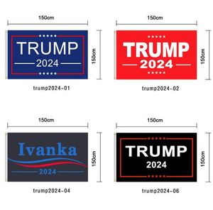 90 * 150cm 트럼프 2024 플래그 인쇄 아메리카 배너 가든 Donald 플래그 폴리 에스터 장식 배너 DHL 배송