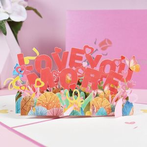 Biglietti d'auguri Regalo San Valentino Anniversario Invito a nozze Biglietto d'amore Fatto a mano Grazie 3D