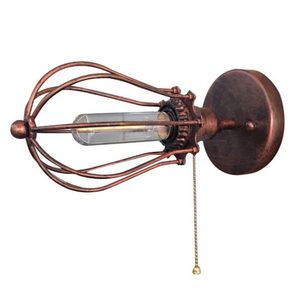 Lampada da parete retrò con interruttore E27 Luci Chrome Loft Style Vintage Iron Bedroom Bedside Lampen Stair Wandlamp