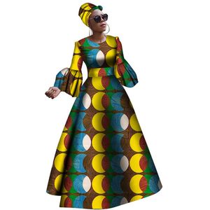 2021 Vestidos Afrikanska klänningar för kvinnor Dashiki Elegant Party Dress Plus Storlek Srapless Traditional African ClothingWy2868