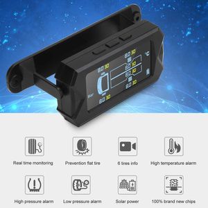 6 Sztuk Samochód Zewnętrzny TPMS Bezprzewodowy Czujnik 116PSI Solar Real Time Time Curs ciśnienie Ciężarówka Ciężarówka Temperatura powietrza Monitor ciśnienia