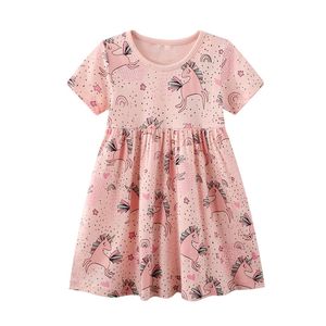 Abito unicorno Abiti estivi Abbigliamento per bambini Abiti in cotone per ragazze Sukienki Robe Fille Jurken Vestido Unicornio Baby Girl 210303