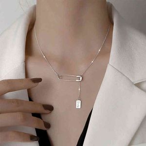 New Butterfly Paper Clip Pin Pendant Necklace For Women Simple Charms Clavicle Chain Choker Jewelry G1206