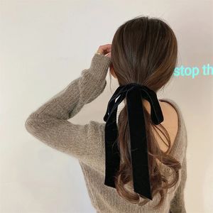 Corda per capelli con elastico lungo in velluto pigro femminile francese Accessori per capelli coda di cavallo da donna semplice moda coreana