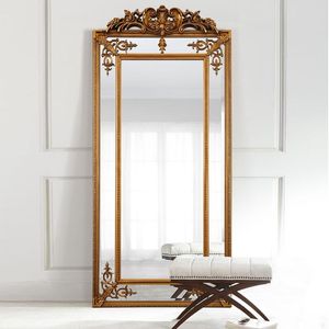 Espejo De Pared Retro al por mayor-Espejos europeo retro espejo espejo lámpara de lujo de lujo de la pared de la pared con adornado de la pared antigua vestido de novia
