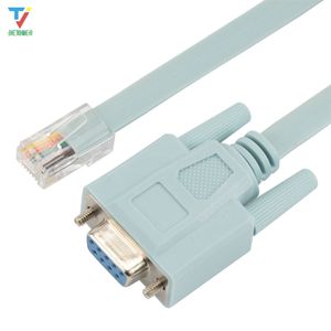 großhandel 300 teile / los db9 bis rj45 stecker netzkabel für switch router blau serielle port console kabels kabelkabel serial