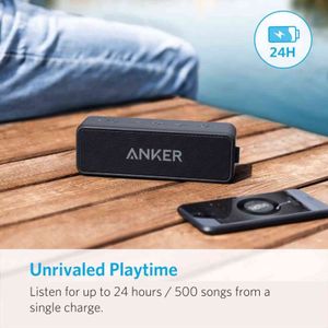 Anker Soundcore 2 Tragbarer kabelloser Bluetooth-Lautsprecher Besserer Bass 24-Stunden-Spielzeit 66 Fuß Bluetooth-Reichweite IPX7 Wasserbeständigkeit H1111279m