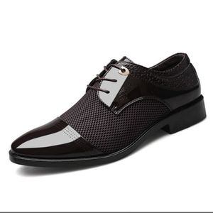 Formell Designer Business Man Klänning Skor Solid Pekad Toe Lace-up Mens Non-Slip PU Läder Luxurys Casual Sko Andningsbar Plus Storlek 38-48