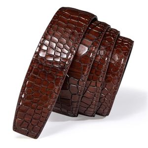 Belts 3.5cm Wide Cowskin Genuine Leather For Automatic Buckle Luxury Crocodile Belt Without Red Blue Green