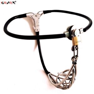 NXYCockrings Fetish Lockable Stainless Steel Chastity Belt Hollow Cock Penis Cage Sex Toys for Men Couples Male BDSM Slave Restraint Device 1124