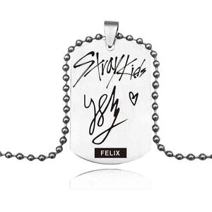 New Stray Kids Member Birthday Signature Pendant Stainless Steel Necklace Accessories For Men Women Birthday Gift G1206