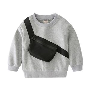 Autumn Winter Fashion Boys Shirts Baby Boy Girl Cotton Clothing Kids Sport Casual Sweatshirts With Pocket 211110