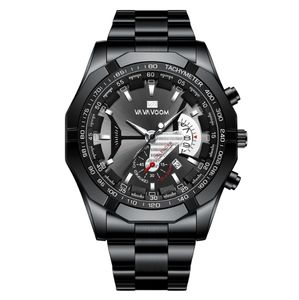 Good Quality Leisure Sport Luminous Pointer Stainless Steel Mens Watch Quartz Watches Calendar Smart Wristwatches VAVAVoom Brand