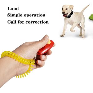 DHL Free Delivery Pet Button Clicker Portable Husdjur Sound Trainer Aid Guide Dog Click Training Tool Wristband Tillbehör