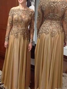 Elegant Chiffon Long Mother Of The Bride Dresses Lace Beaded Plus Size Wedding Party Dress 2022 Guest Prom Wear Groom Mom Formal Evening Gowns